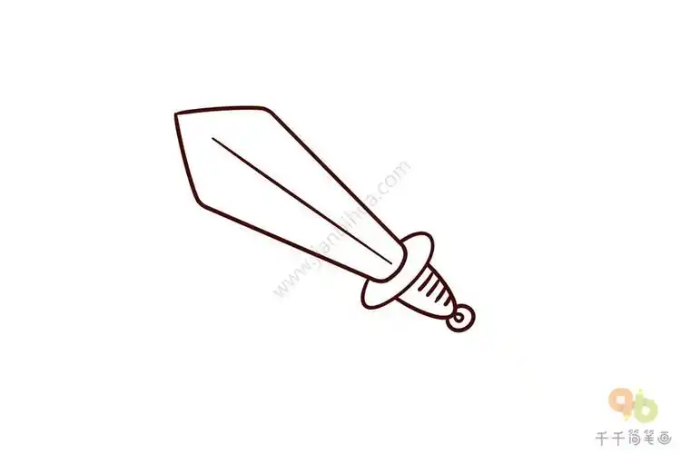 阳光少年营宝剑简笔画步骤图