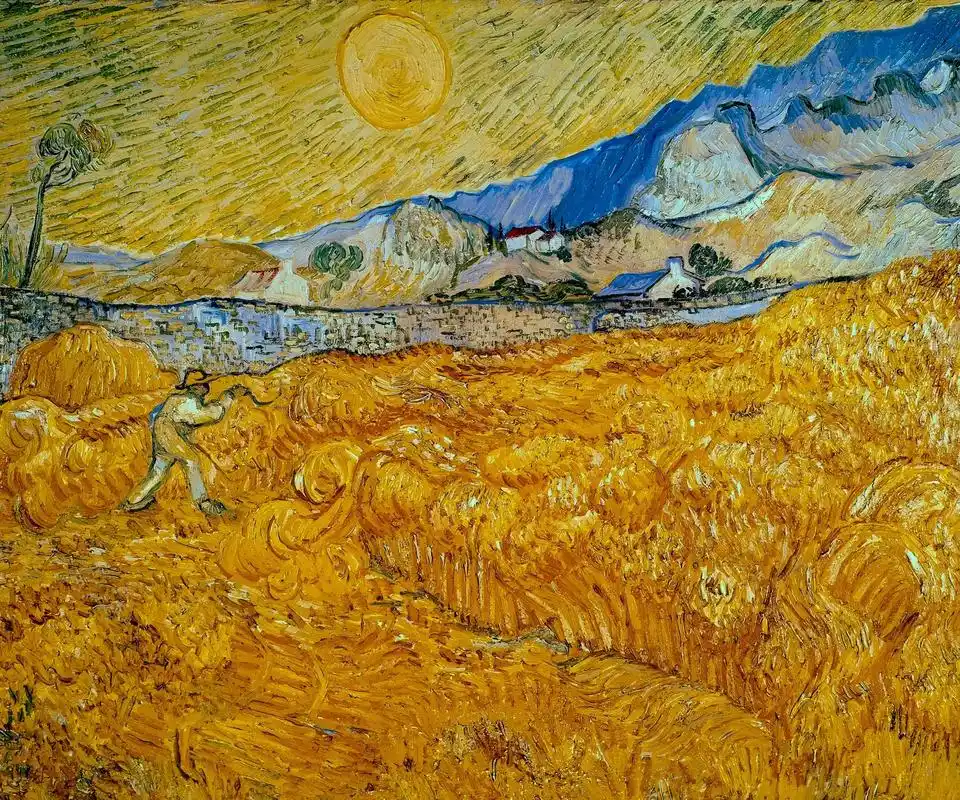 "麦田与收割者"97作者:(荷兰)梵高 97时间:1889年 97规格:50.