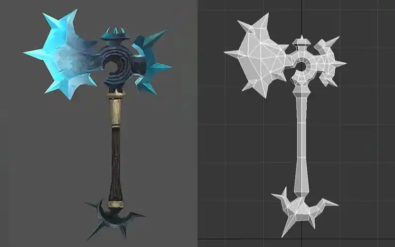 活动  【 3dmax】游戏武器"斧头"模型建模,3dmax布线 uv 材质贴图