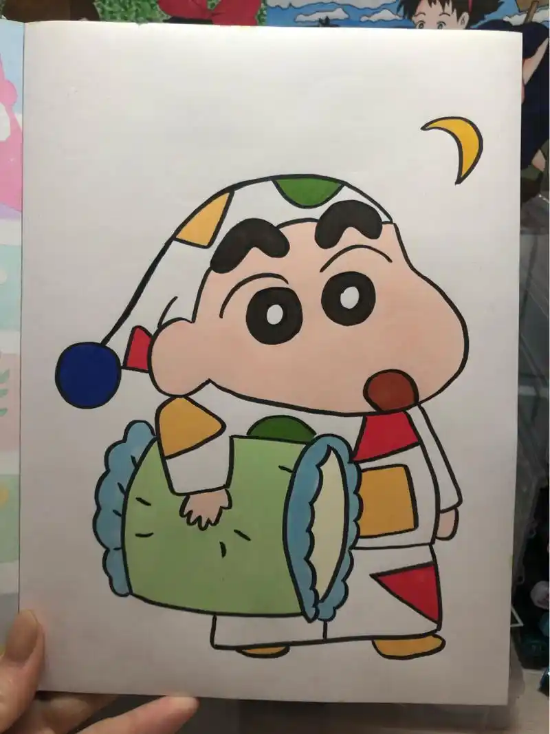 蜡笔小新简笔画 马克笔