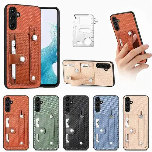 适用三星a82手机壳a73插卡m62/f62软边a54腕带支架磁吸防摔保护套