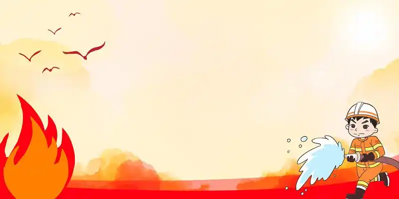 红色手绘卡通消防站士消防安全知识宣传标语海报背景免费下载 - 觅知