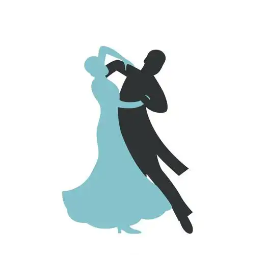 一对跳舞男女剪影矢量素材