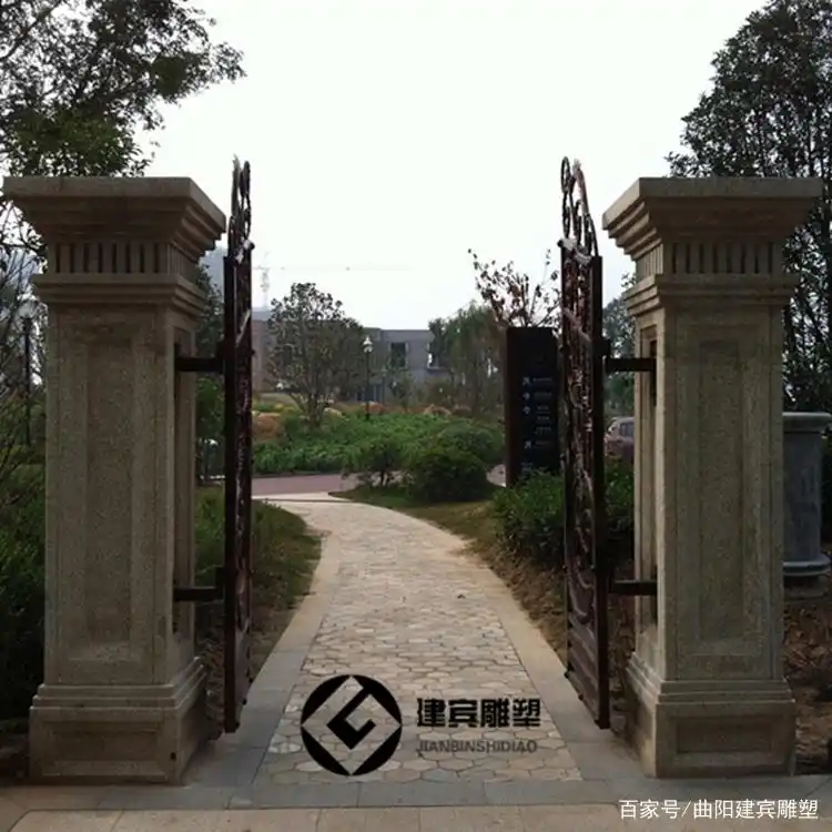 别墅门口石柱子石雕门柱(图)