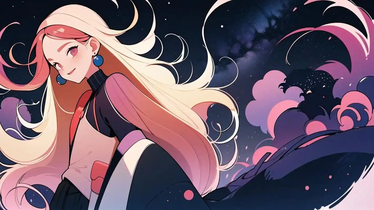 动漫风夜晚星空横屏壁纸9078