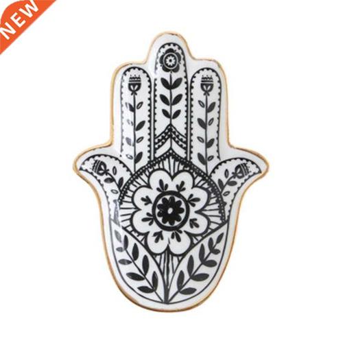 ceramic material small hand shape trinket dishes rings holde