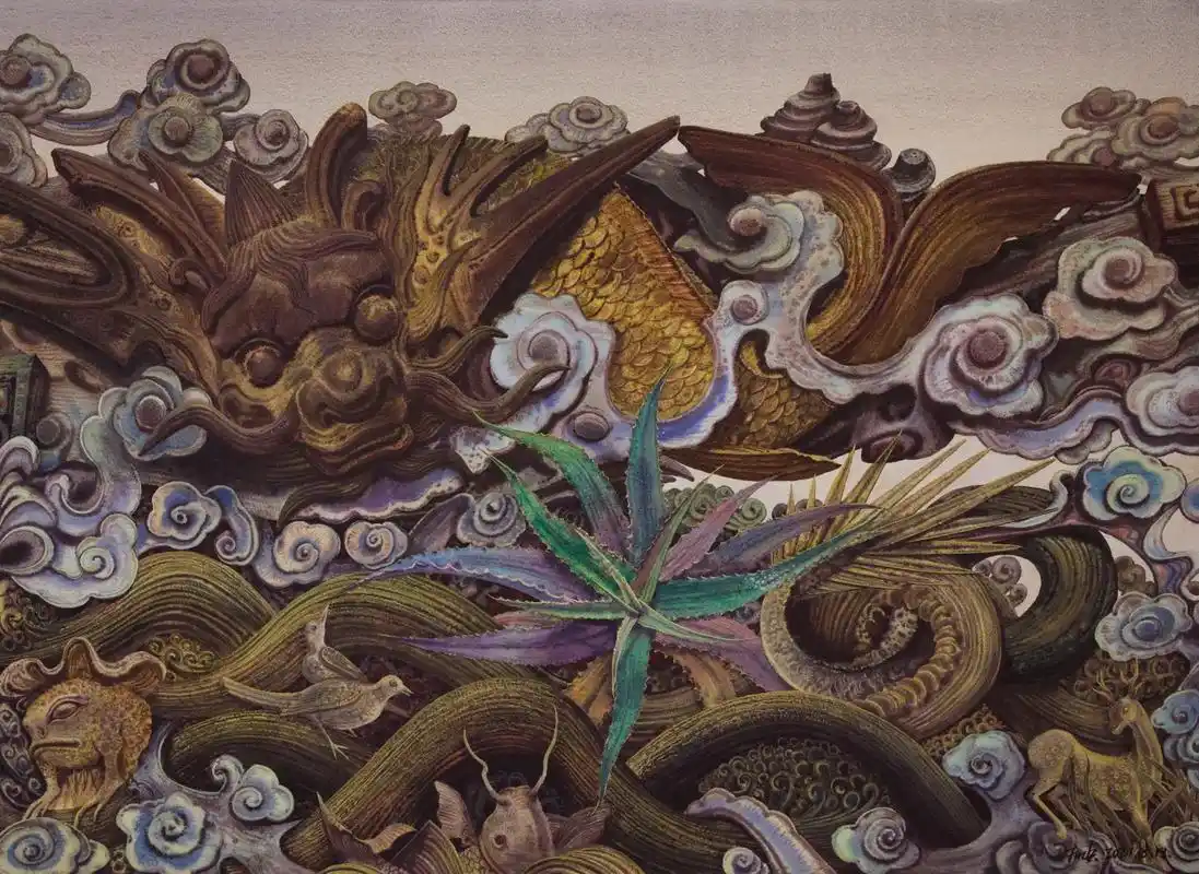 《建水木雕—鱼化龙》纸本水彩#水彩 #水彩画 #绘画大神 # - 抖音