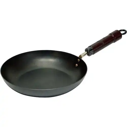 日本原装进口 kiwame 极 煎锅无涂层不生锈铁质长柄平底锅 28cm-厨具-