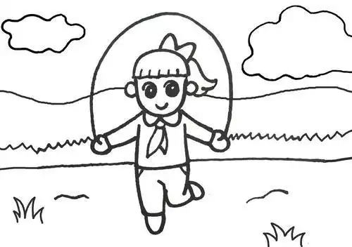 可爱小孩运动简笔画
