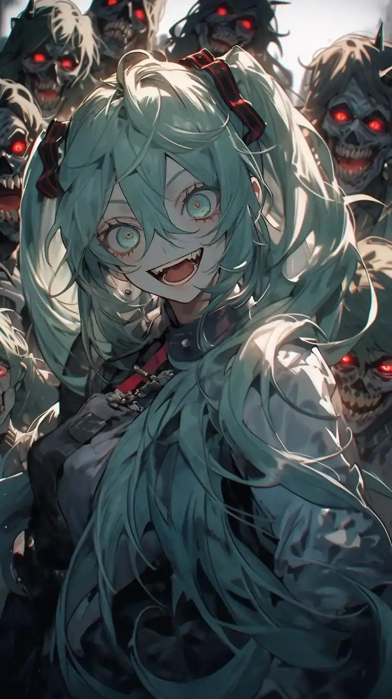 世界末日下的丧尸初音未来.#midjourney #ai绘画 - 抖音