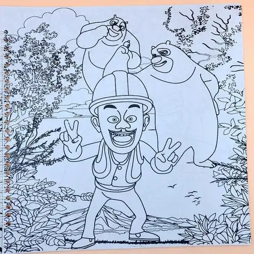 儿童画画书 熊出没简笔画 画画本 绘画本 学画涂色本 描画填色本