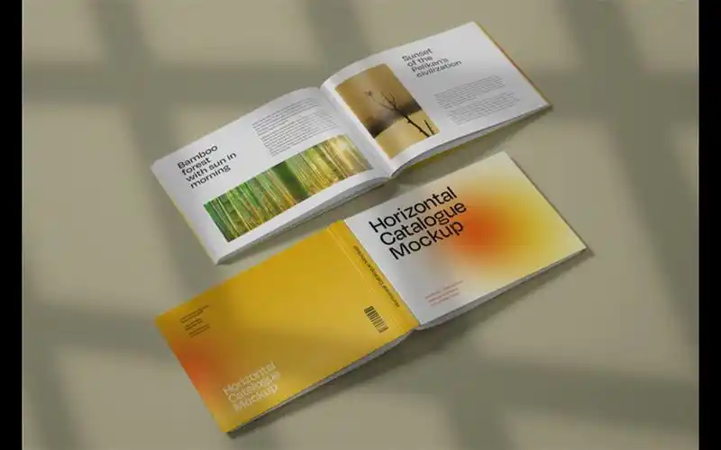 10款横版硬壳画册书籍书本样机psd模板【1926期】