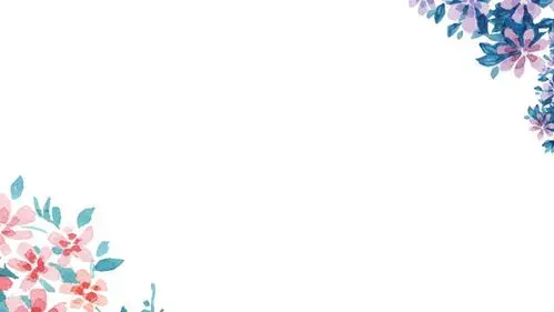 清新水彩手绘花卉ppt背景图片