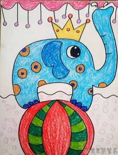 儿童蜡笔画优秀儿童蜡笔画作品