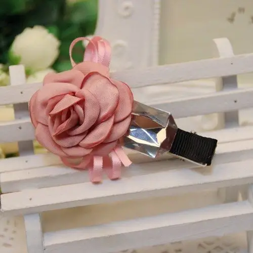 手工原创边卡顶卡小夹子头花头饰饰品一字夹刘海夹花朵水钻鱼嘴夹