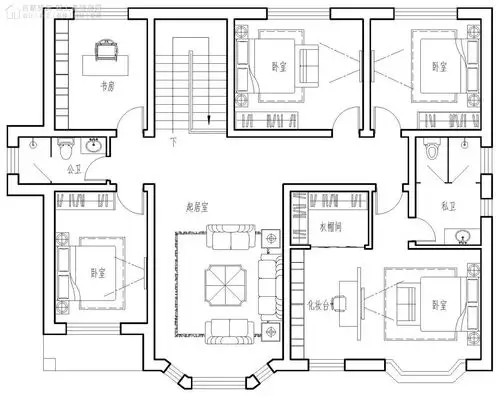欧式二层别墅设计图平面图