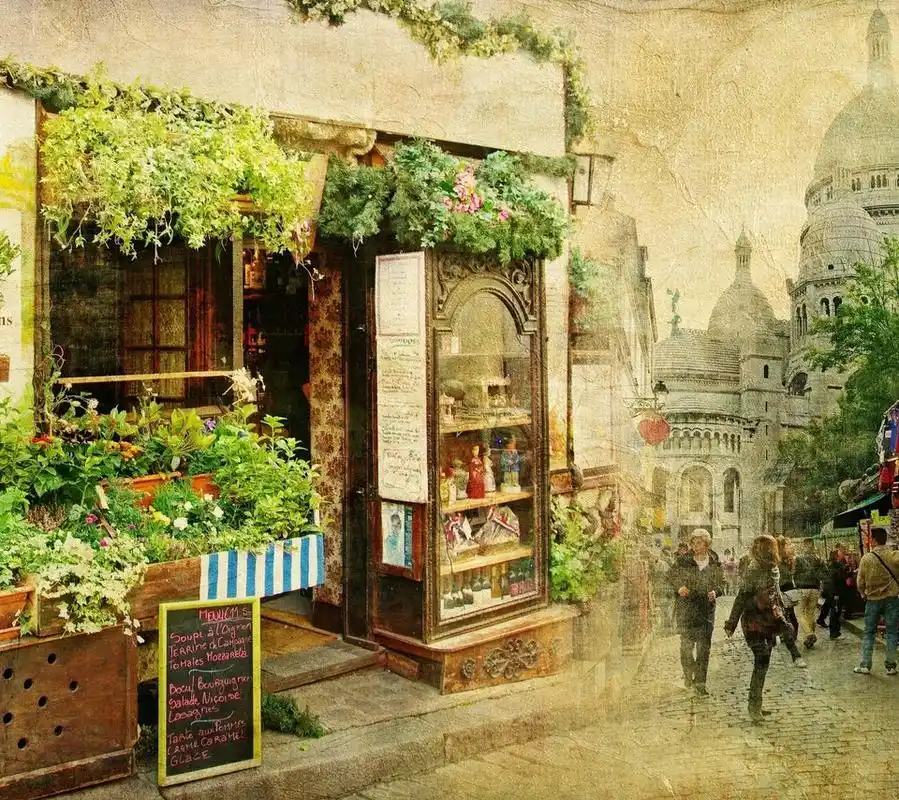 欧洲 油画 小镇 复古