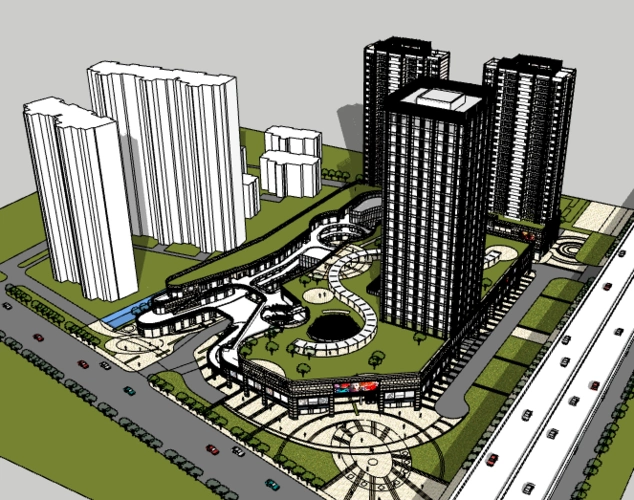 商业办公综合体建筑模型设计