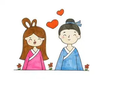 牛郎织女简笔画6张连环画 - 简单简笔画