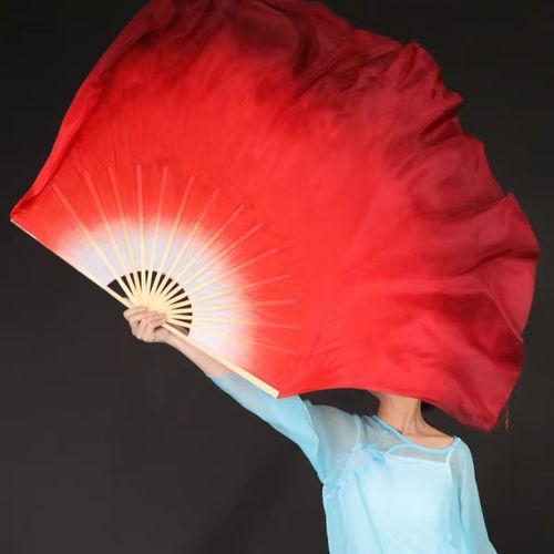 舞蹈扇子万疆抬龙王九儿舞蹈扇白酒红渐变色双面秧歌红扇子