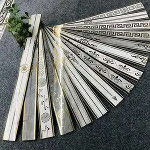 全瓷中板腰线瓷砖73x800客厅简约别墅烫金烫银卫生间墙壁瓷砖腰线