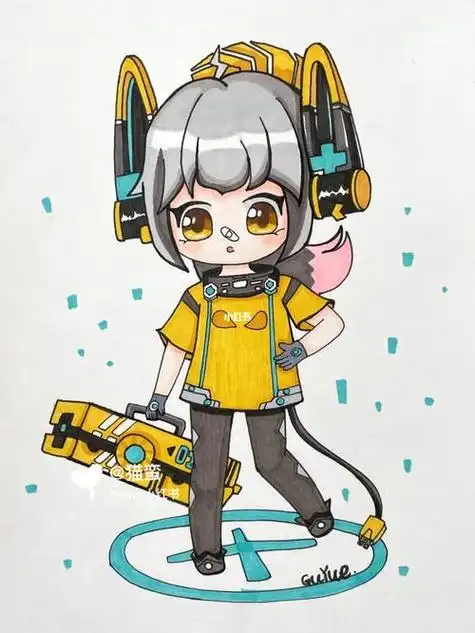 迷你世界喵小糖皮肤简笔画