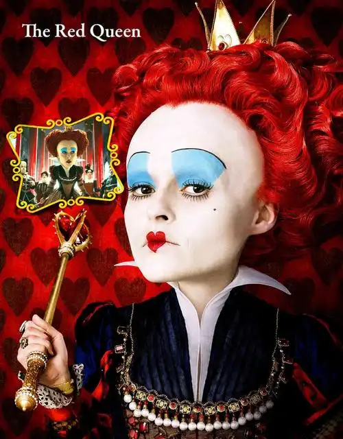 迪士尼电影《爱丽丝梦游仙境》里的"红桃王后"也是个非常具有辨识度