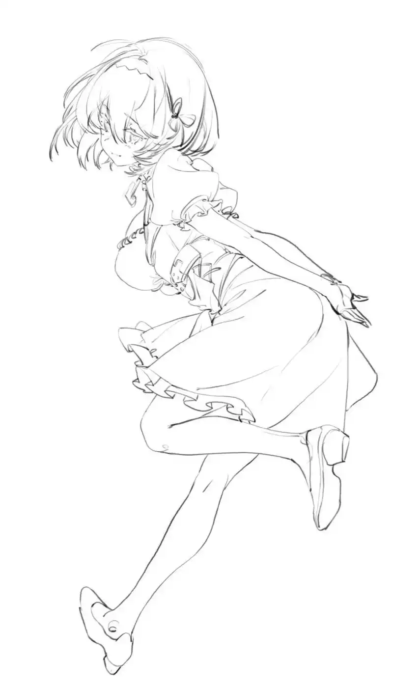 「绘画素材」一组灵动少女线稿临摹参考!新手速速码住