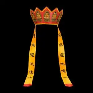 佛教用品唐僧帽毗卢帽僧帽佛法帽五佛冠折叠五佛帽包邮