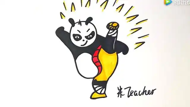 卡通人物简笔画功夫熊猫怎么画