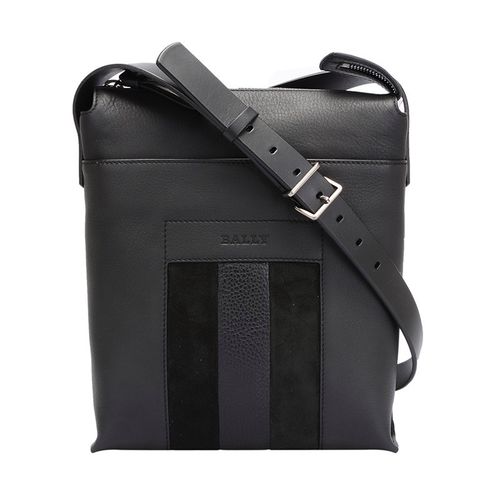 包邮bally巴利男包男士皮质单肩斜挎邮差包baumas57海军蓝色