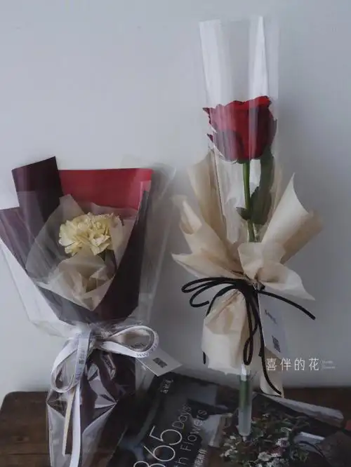 单支简约包装小花束单支玫瑰单支康乃馨