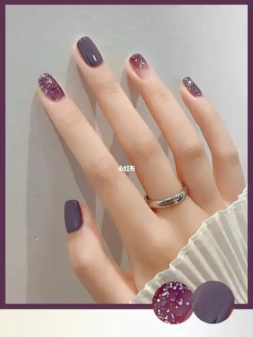 怦然动71夏日仙紫葡葡萄渐变美甲