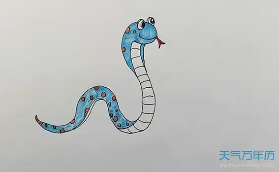 花蛇简笔画过程