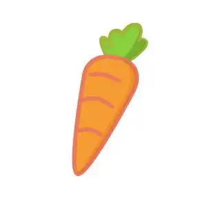 可爱的卡通胡萝卜矢量与孤立的白色背景.鲜胡萝卜照片