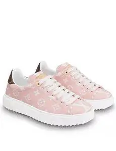 lv内购折扣粉色logo老花帆布鞋厚底增高time out运动