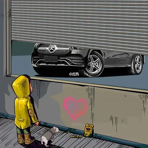橱窗前小孩看车奔驰gle