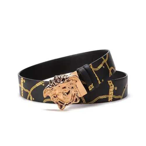 范思哲versace男士牛皮革板扣式双面皮带腰带dcu67051a02740