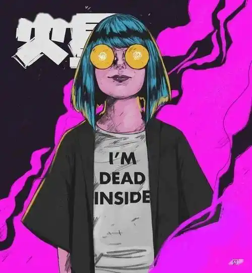 霓虹灯闪烁效果的超级酷炫手绘头像