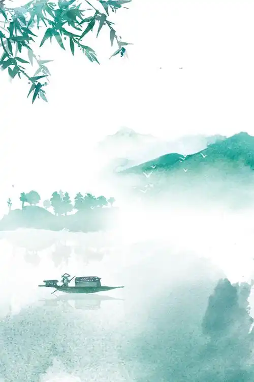 山水水墨画psd素材