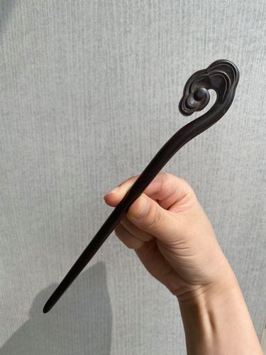 入水即沉结实耐用黑檀木祥云如意簪中性简洁发簪男式发簪道士簪