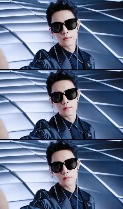 肖战蓝色墨镜收纳包图片:肖战戴墨镜照片?