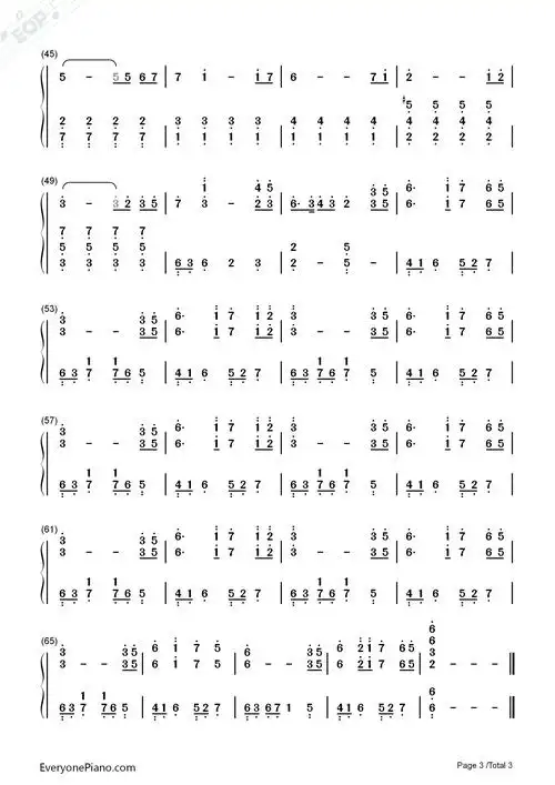 勇敢的心braveheart双手简谱预览3