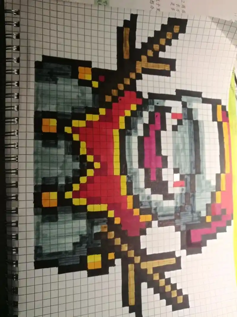 元气骑士雪人王像素画格子图