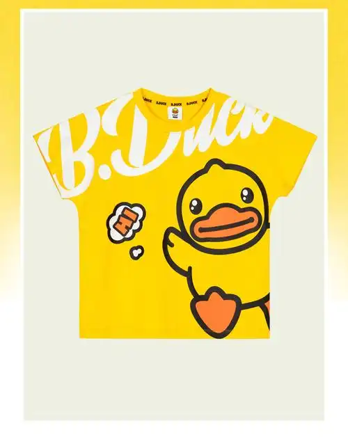 bduck小黄鸭童装男童t恤夏季新款卡通半袖上衣薄款白色160cm