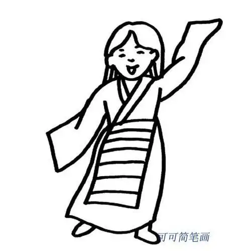 民族儿童人物简笔画