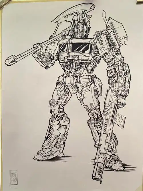 手绘  #绘画  #擎天柱  #变形金刚  #插画分享  #速写 #素描  #二漫