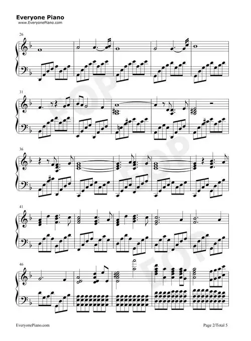 star sky-完美版五线谱预览2-钢琴谱文件(五线谱,双手简谱,数字谱