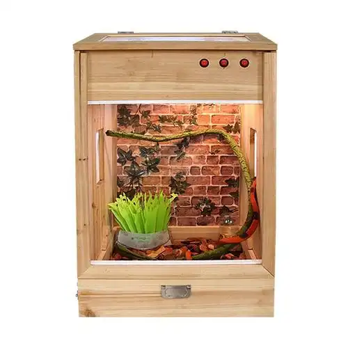 杉木爬虫箱蜥蜴刺猬蛇鹦鹉鸟陆龟饲养箱防烫保温加热箱高箱竖箱