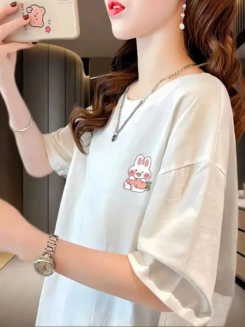 大码女装纯棉短袖t恤女